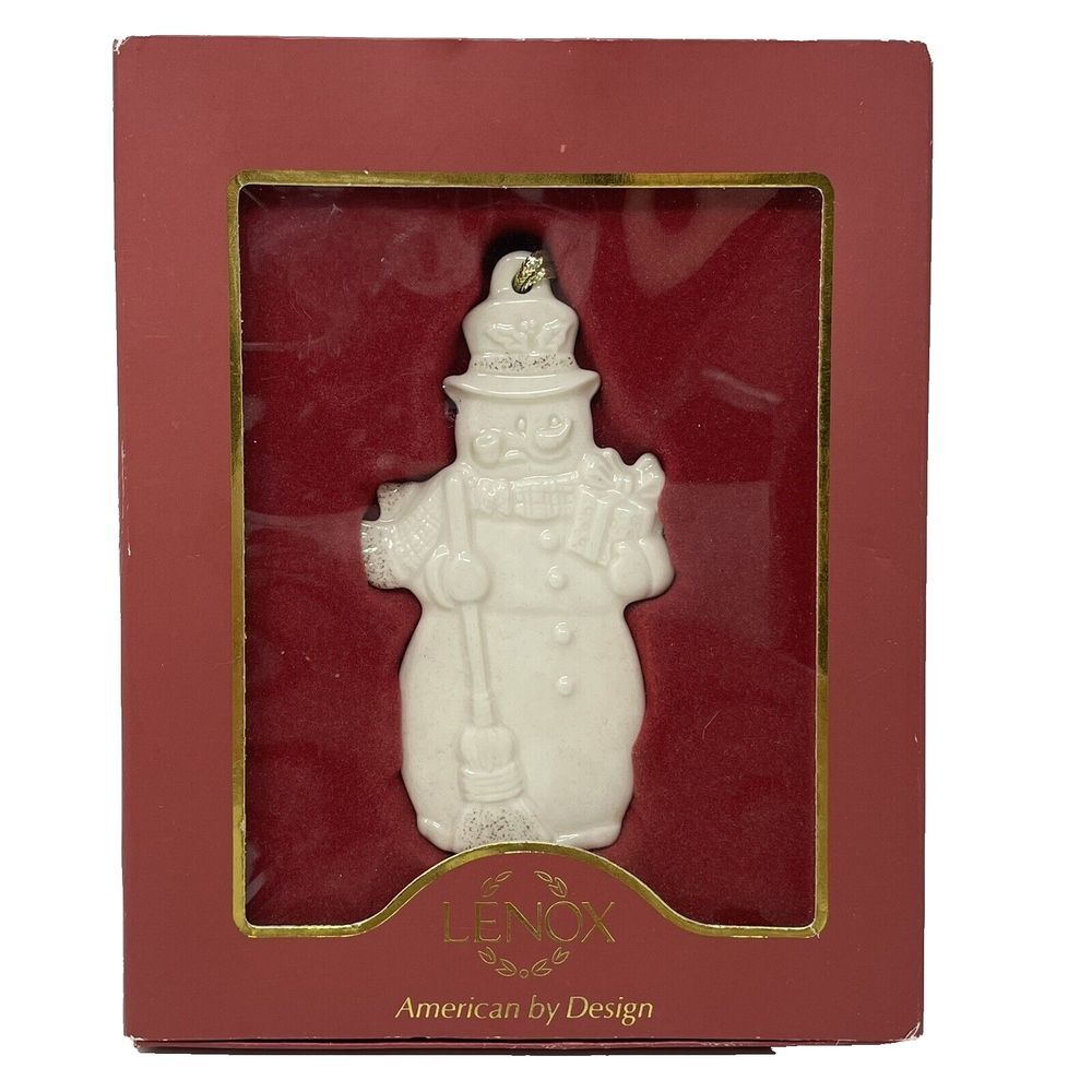 Lenox American by Design Snowman Surprise Ornament Porcelain Christmas Tree Deco
